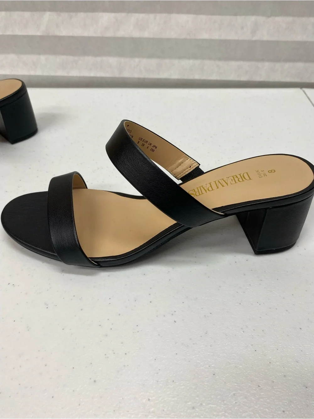 Dream Pairs chunky heel sandals womens size 8 black summer dress open toe shoes
